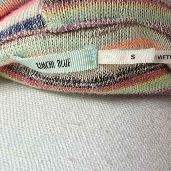 Urban Outfitters Multicolor Cream Knit Twist Front Off Shoulder Crop Top Blouse - Picture 12 of 13